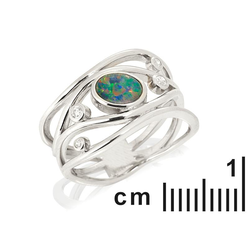 Anello opale e zirconio — per evocare l'essenza — foto 1