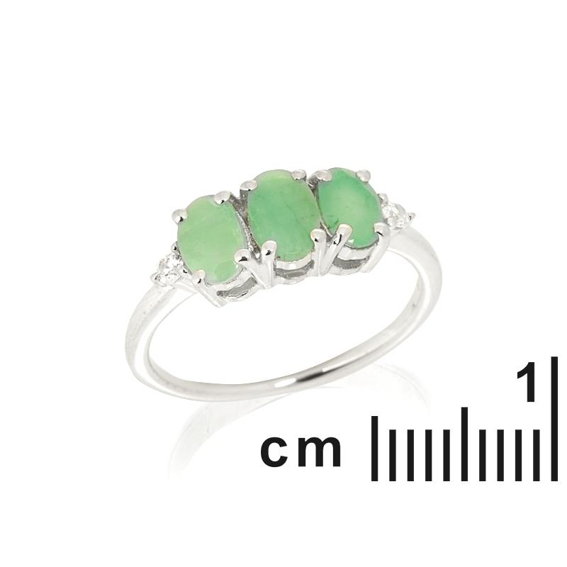 Anello di smeraldo verde naturale su argento rodiato — per custodire la tua luce interiore — foto 1
