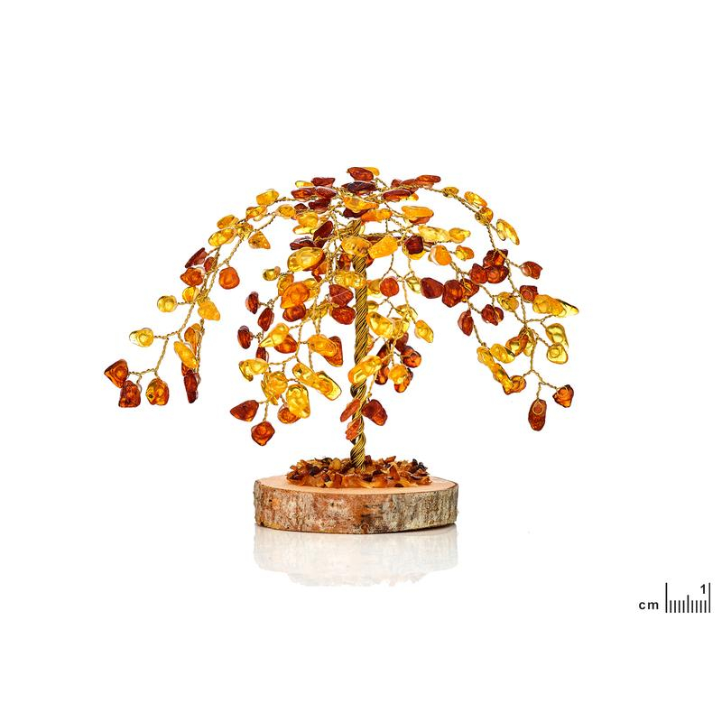 Albero della felicità in legno di betulla, Salice piangente in ambra, per un angolo domestico intimo — Il tocco di natur — foto 1