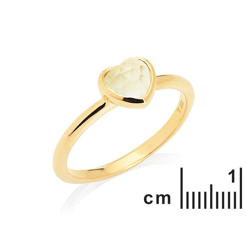 Anello in argento 925 dorato con prehnite verde a forma di cuore — per custodire l’amore — foto 1