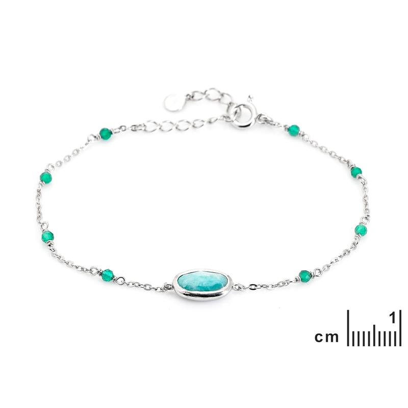 Bracciale amazzonite e onice verde — per condividere l'autenticità — foto 1
