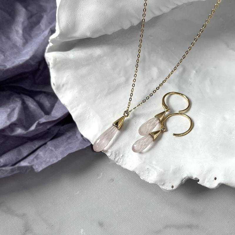 Collana cubi ghiaccio quarzo rosa — per preservare l'intimità — foto 2