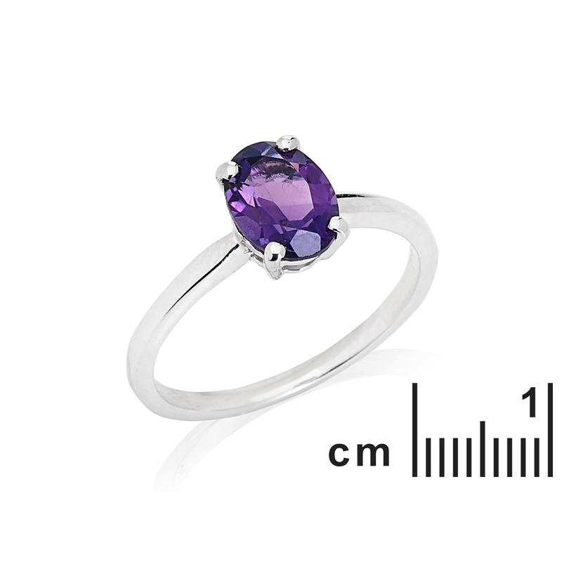Anello ametista viola ovale naturale — per offrire un ricordo — foto 1