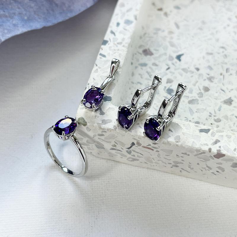 Anello ametista viola ovale naturale — per offrire un ricordo — foto 2