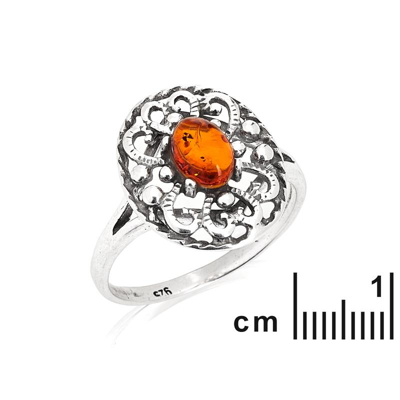 Anello ambra cognac — per memoria dolce (cod. 13628) — foto 1