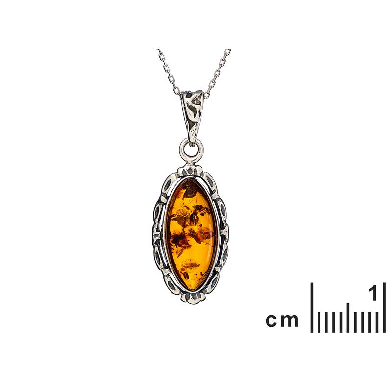 Ciondolo in ambra cognac e argento antico 925 — per custodire la tua luce interiore — foto 1
