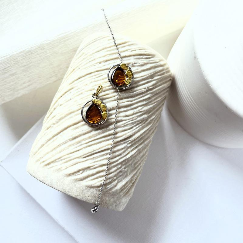 Bracciale ambra cognac — per evocare il sole dorato — foto 2