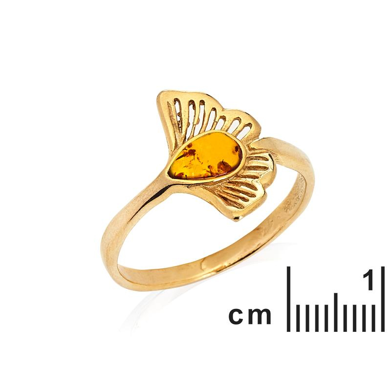 Anello ginkgo con ambra — per evocare i ricordi — foto 1