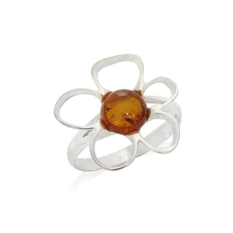 Anello ambra cognac — per custodire i ricordi (cod. 13830)