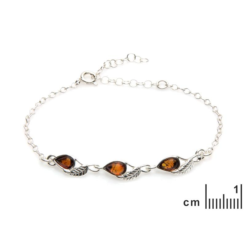 Bracciale a foglia con ambra — per custodire i tuoi ricordi — foto 1