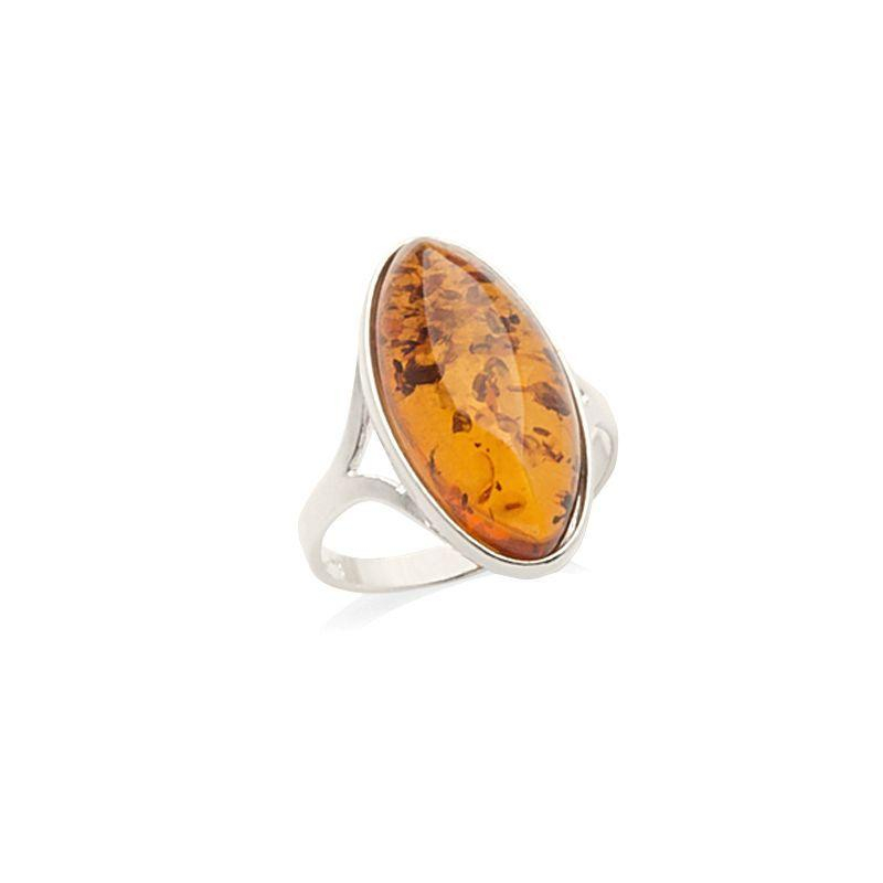 Anello — Pietra ambra ovale cognac — Per portare con te un'intenzione