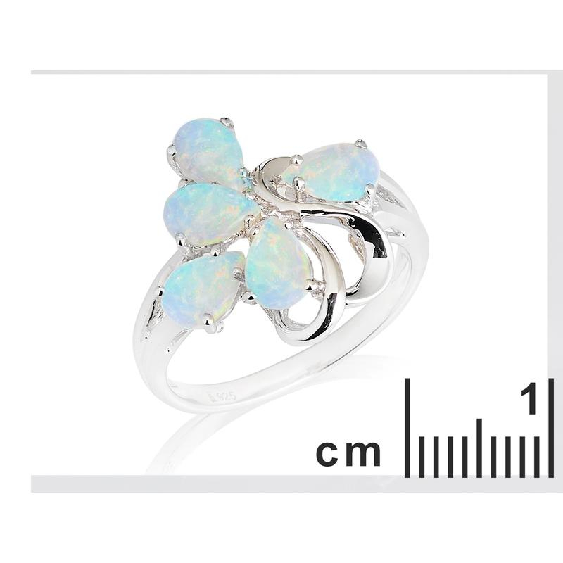 Anello multipietre opale bianco australiano goccia — per custodire la purità — foto 1