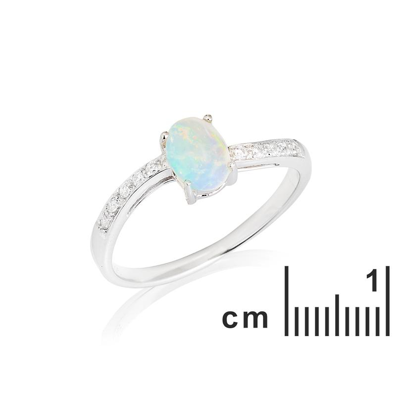 Anello opale ovale e zirconio — per缨葚 — foto 1