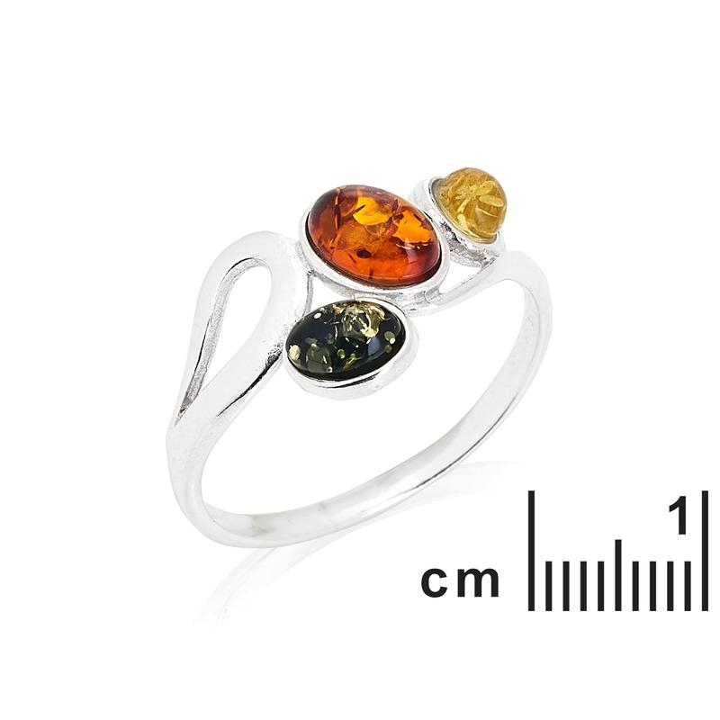 Anello di ambra multicolore su argento 925 — per celebrare la tua luce interiore — foto 1