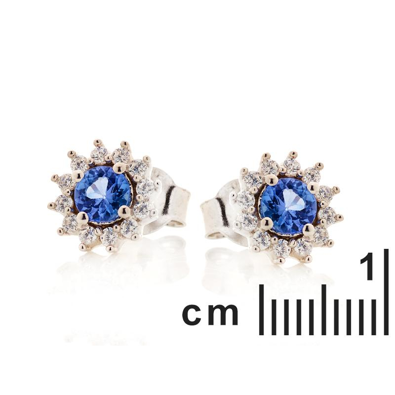Orecchini in argento 925 rodiato con tanzanite blu naturale — per celebrare la tua eleganza — foto 1