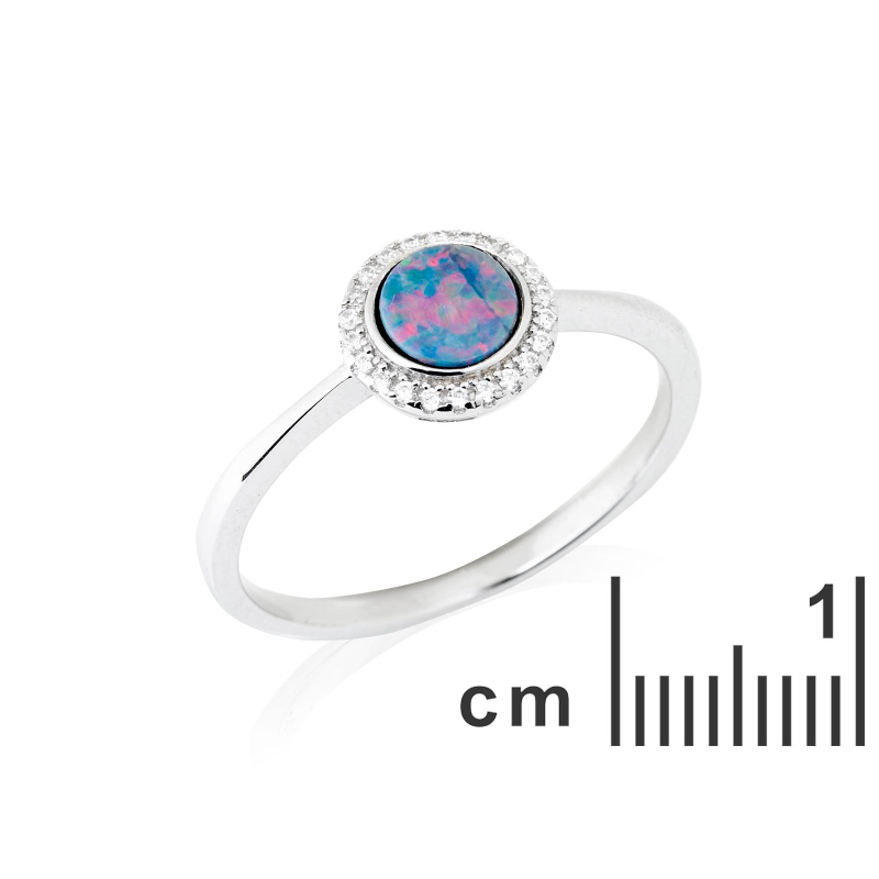 Anello opale e zirconio — per evocare l'essenza (cod. 14079) — foto 1