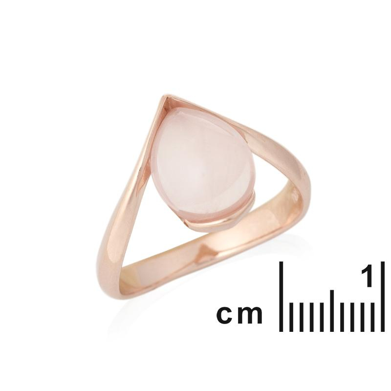 Anello in argento placcato oro con quarzo rosa — per custodire la tua dolcezza — foto 1