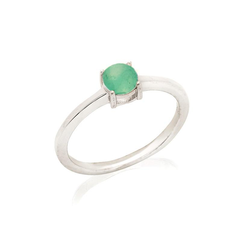 Anello tondo in argento con avventurina verde - per custodire il tuo equilibrio interiore