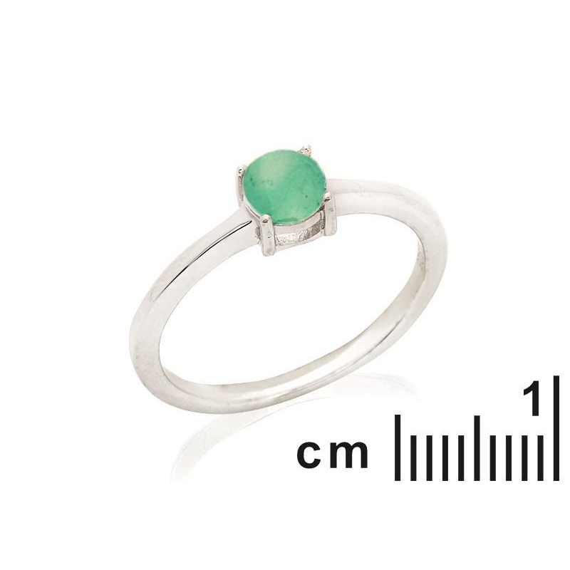 Anello tondo in argento con avventurina verde - per custodire il tuo equilibrio interiore — foto 1