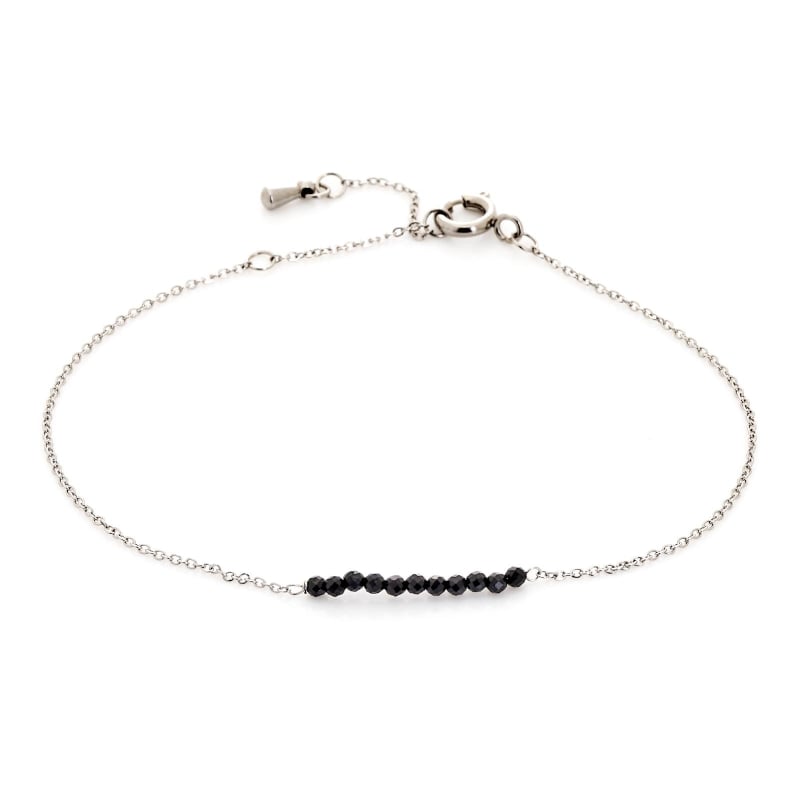 Bracciale in spinello nero irregolare — acciaio inossidabile per portare con te un'intenzione