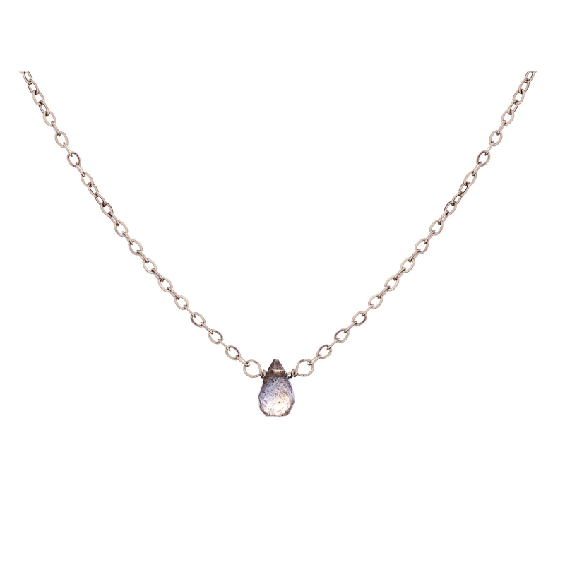 Collana Labradorite Marrone Goccia — Per preservare i tuoi ricordi