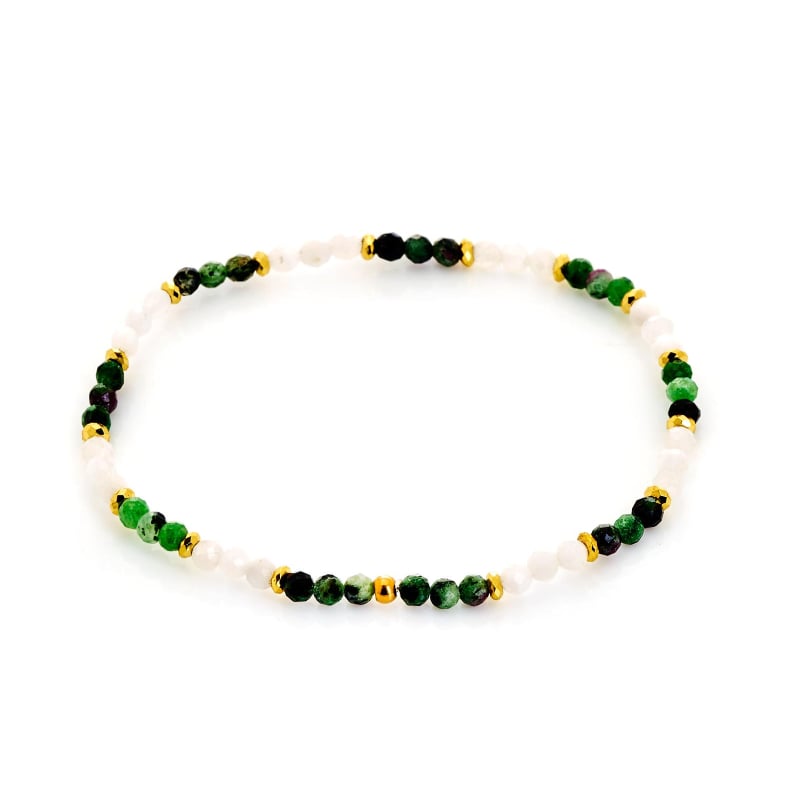 Bracciale di agata multicolore e acciaio dorato — per celebrare la tua unicità