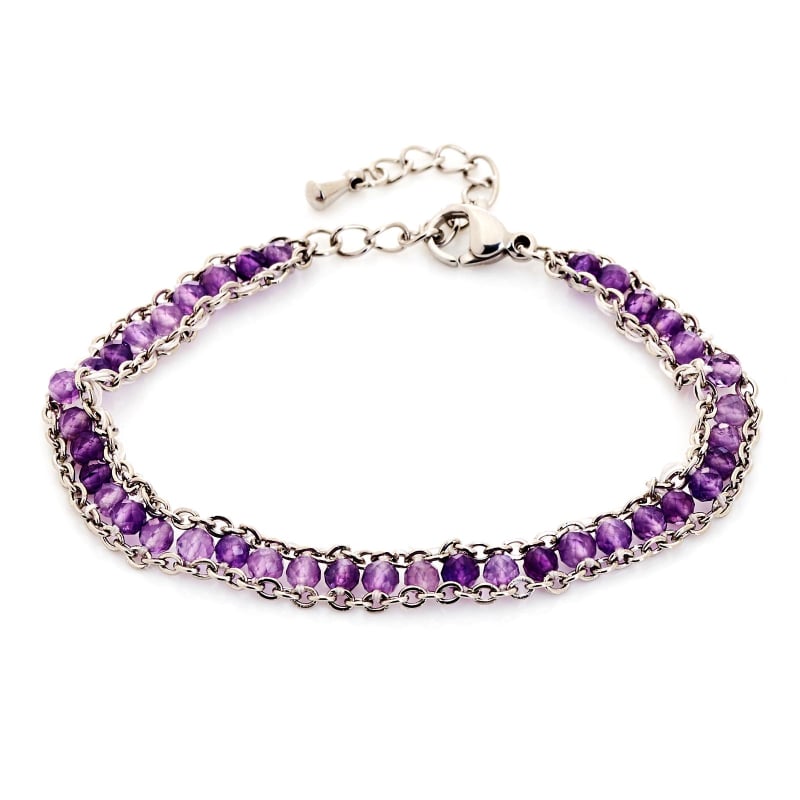 Bracciale ametista viola irregolare — per onorare i tuoi sogni