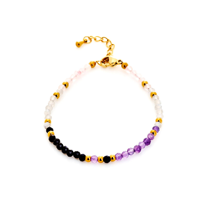 Bracciale multicolore acciaio inossidabile dorato PVD — ricordo da portare