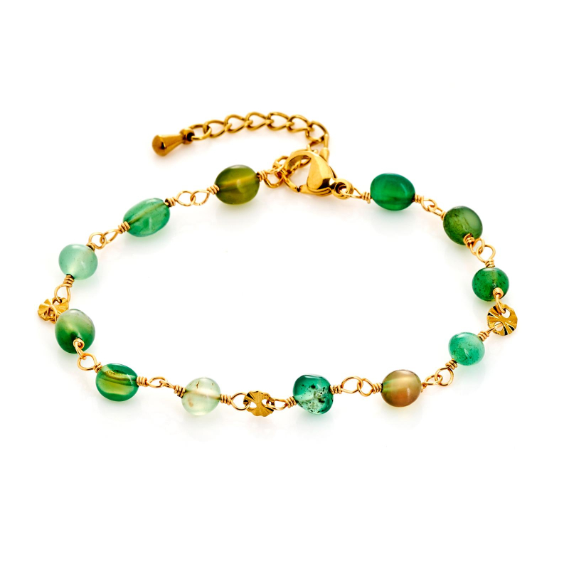 Bracciale in agata verde e acciaio inossidabile — per custodire il tuo equilibrio