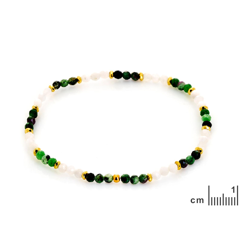 Bracciale di agata multicolore e acciaio dorato — per celebrare la tua unicità — foto 1