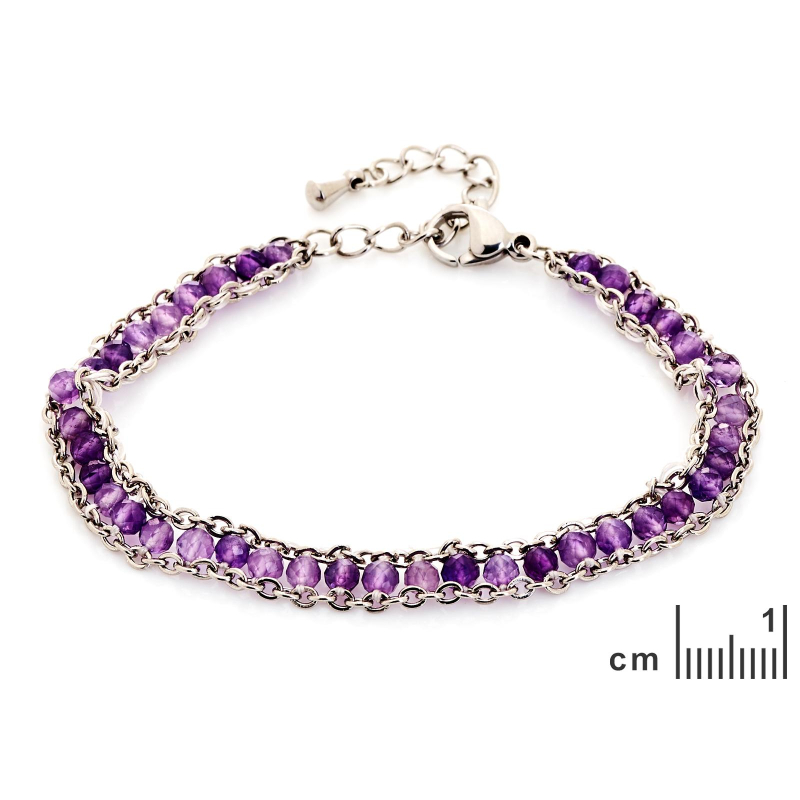 Bracciale ametista viola irregolare — per onorare i tuoi sogni — foto 1