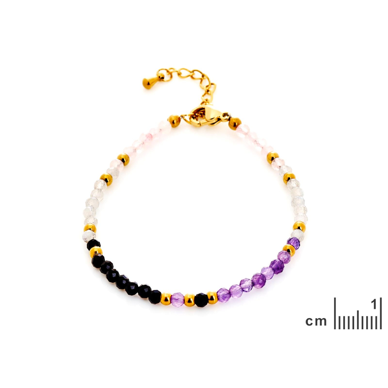 Bracciale multicolore acciaio inossidabile dorato PVD — ricordo da portare — foto 1