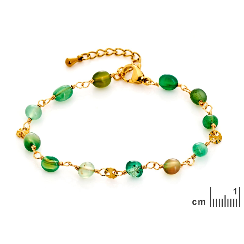 Bracciale in agata verde e acciaio inossidabile — per custodire il tuo equilibrio — foto 1