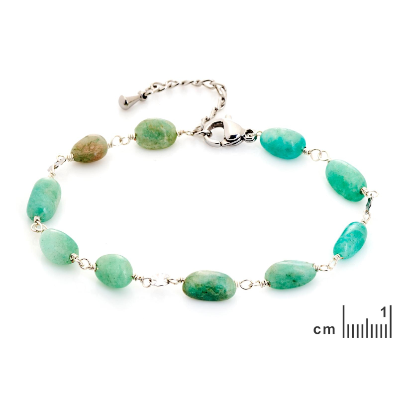 Bracciale amazzonite blu — per evocare l'oceano (cod. 14438) — foto 1