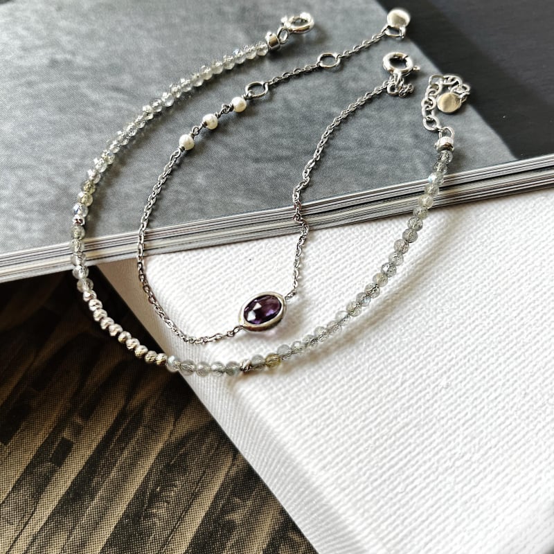 Bracciale ametista viola — per evocare l'essenza naturale