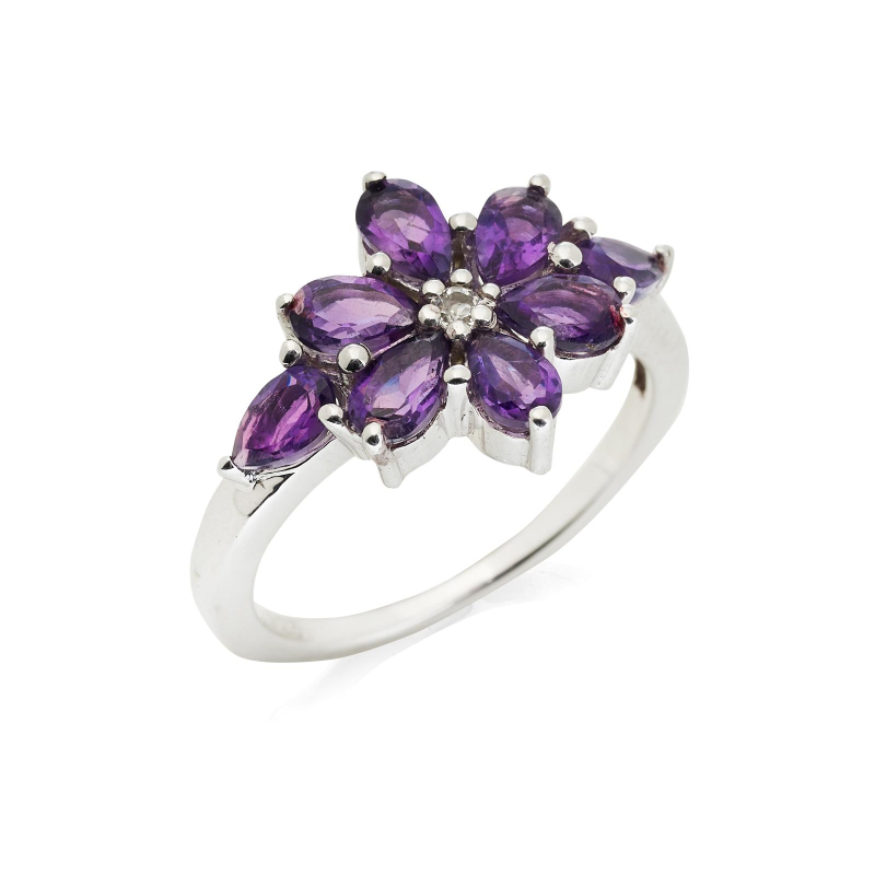 Anello ametista viola goccia — per regalare l'essenza del tuo stile