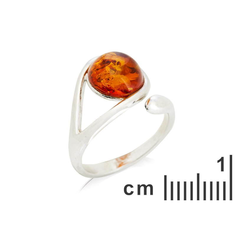 Anello ambra cognac tonda — per racchiudere i tuoi pensieri — foto 1