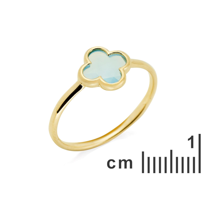 Anello calcedonia blu trifoglio — per evocare dolci ricordi — foto 1