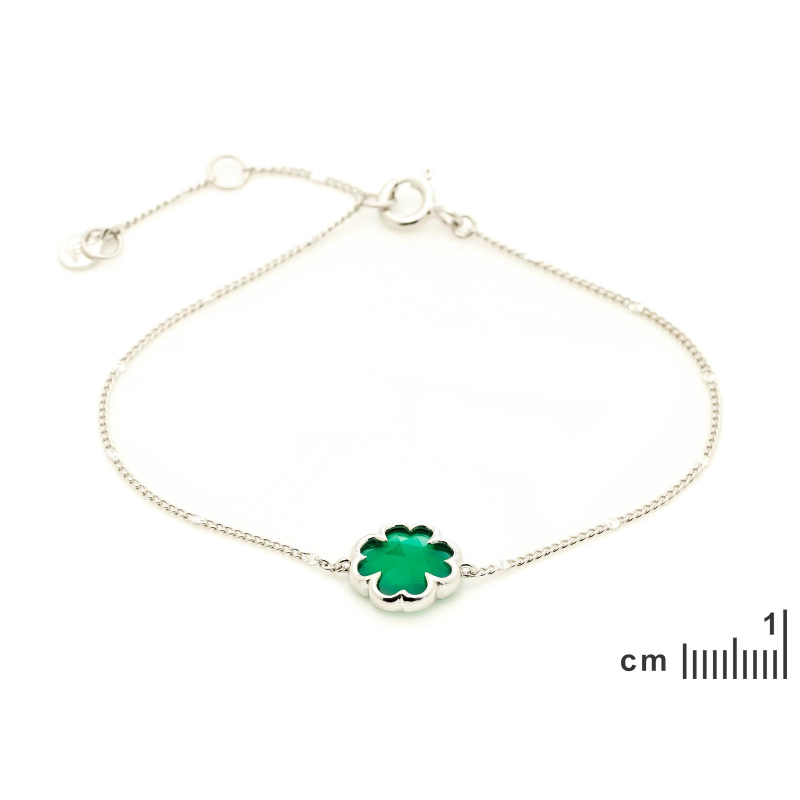 Bracciale trifoglio in onice verde — sussurri della natura — foto 1