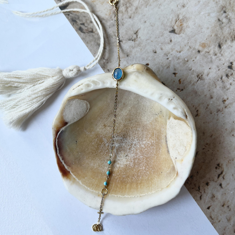 Bracciale calcedonio blu — per evocare l'oceano — foto 2