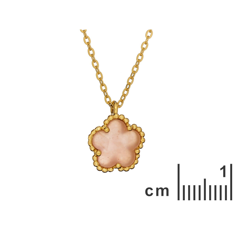 Collana fiore a 5 petali in quarzo rosa — per portare l'amore naturale — foto 1