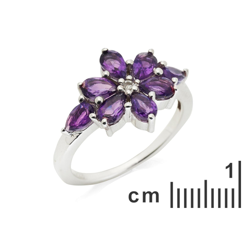 Anello ametista viola goccia — per regalare l'essenza del tuo stile — foto 1