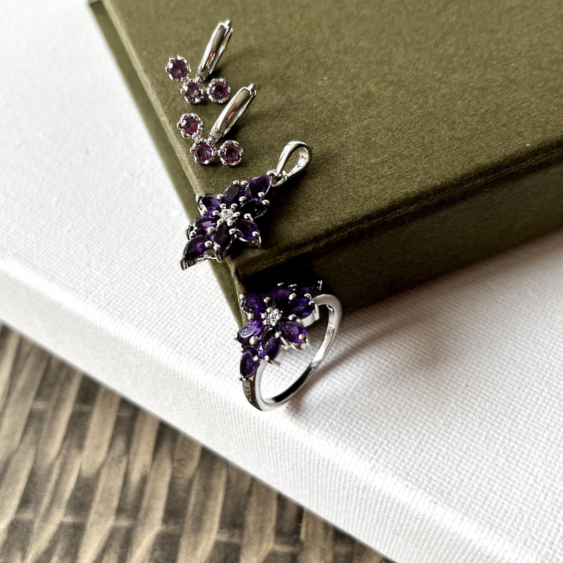 Anello ametista viola goccia — per regalare l'essenza del tuo stile — foto 2