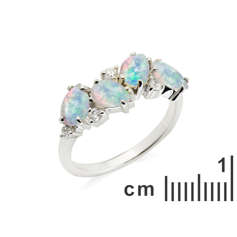 Anello opale bianco goccia naturale — per portare la pietra del cambiamento — foto 1