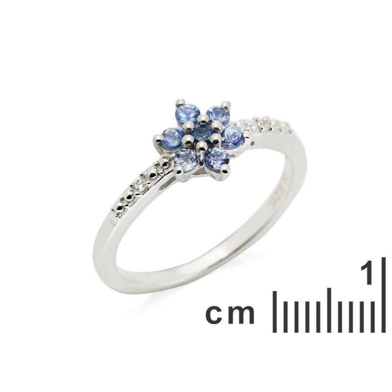Anello fiore tanzanite blu — per evocare l'essenza del cielo — foto 1