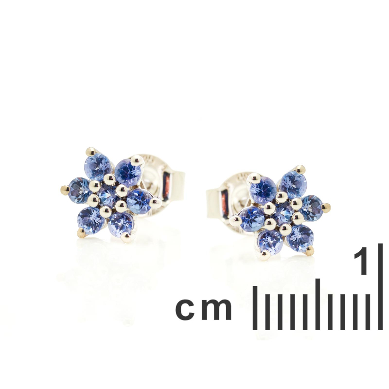Orecchini lobo fiore tanzanite blu — per portare con te un'intenzione — foto 1