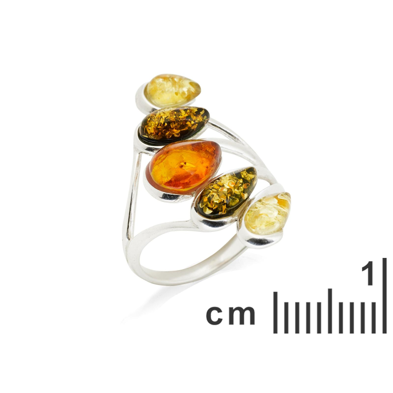 Anello ambra multicolore — per evocare i tempi antichi — foto 1