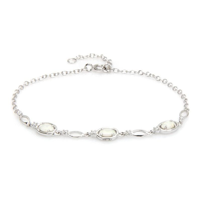 Bracciale in argento rodiato con opale e zircone – per celebrare la tua luce interiore