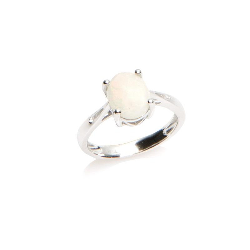 Anello opale bianco australiano ovale — per racchiudere la luce del giorno