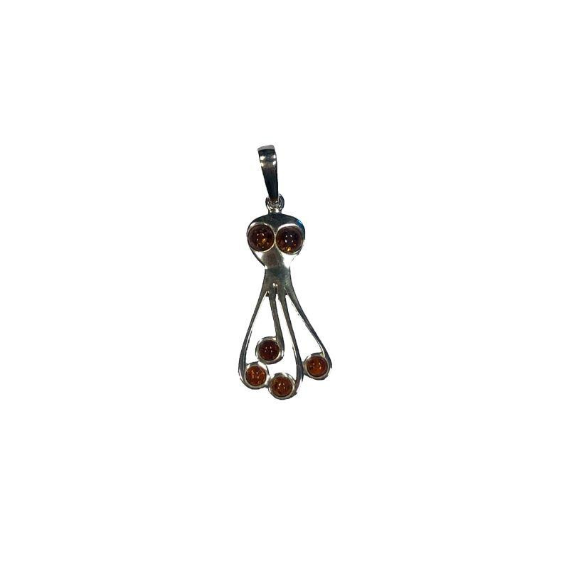 Ciondolo Polpo Ambra Cognac — Ricordo Marino